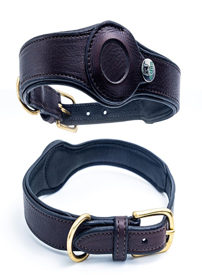 ADIL'S AirTag Dog Collar, Genuine Leather Collar with Secure Apple Airtag Holder Adjustable Dog Collar with GPS Locator Holder for Small,Medium& Large Dogs, Size: S, Brown Color,66x30 cm - Image 2
